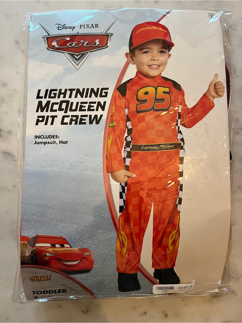 Spirit Lightning McQueen Pit Crew Costume - Toddler size 5T